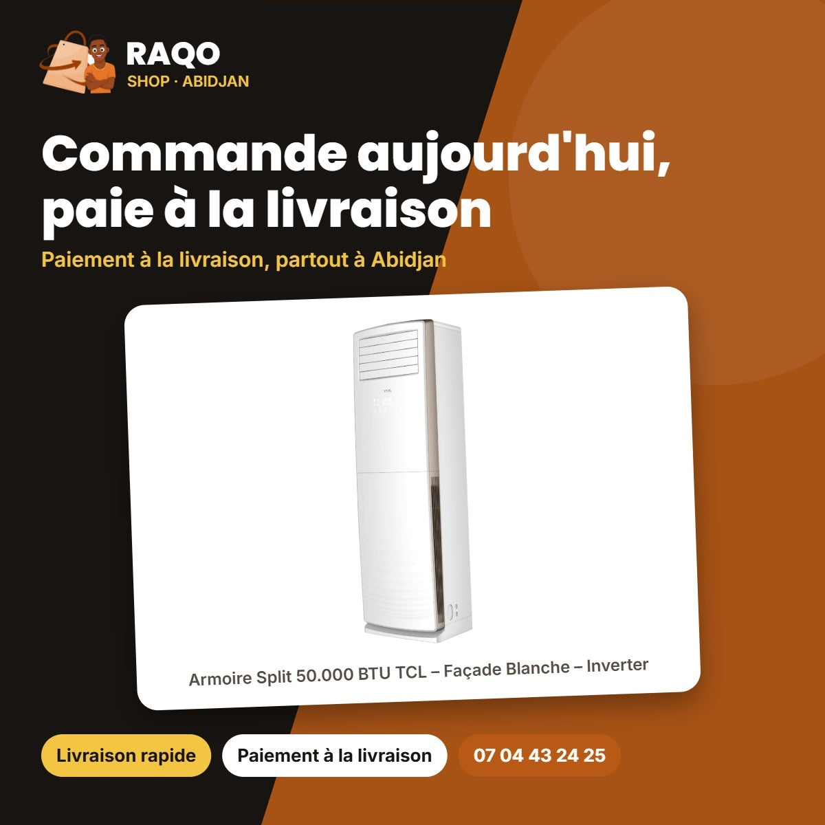 Armoire Split 50.000 BTU TCL – Façade Blanche – Inverter – Smart Air | TAC-50CHFA/FHI