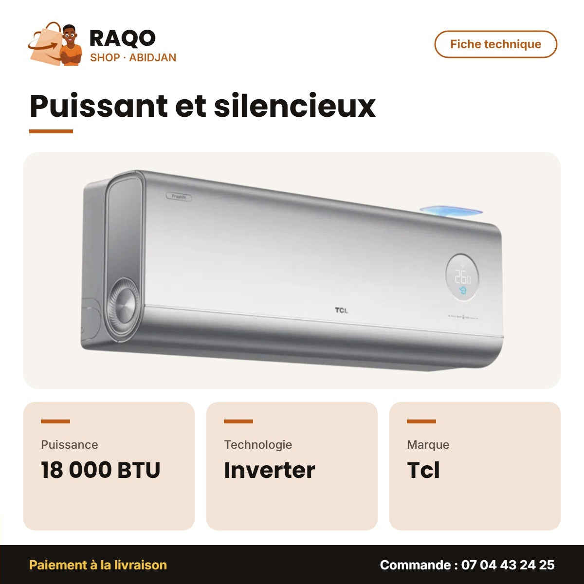Split 18.000 BTU TCL – Inverter – WIFI – Débit D'air Intelligent | TAC-18CSD/FCI