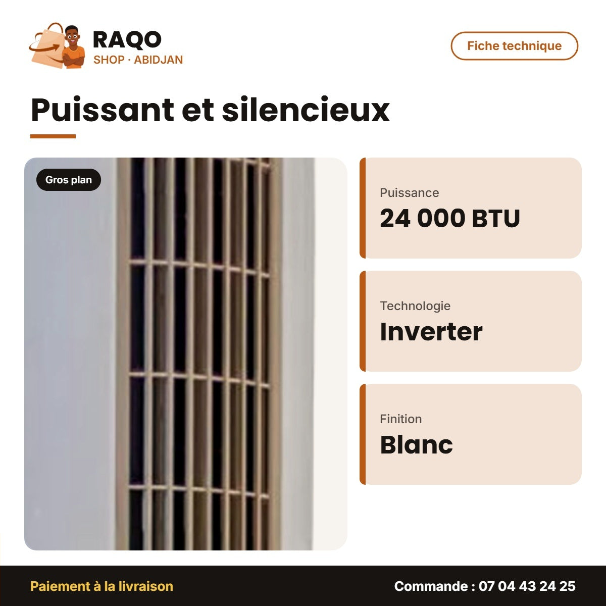 Armoire Split 24.000 BTU TCL – Inverter – Blanc-Beige – Mc Series | TAC-24CFD/MCI