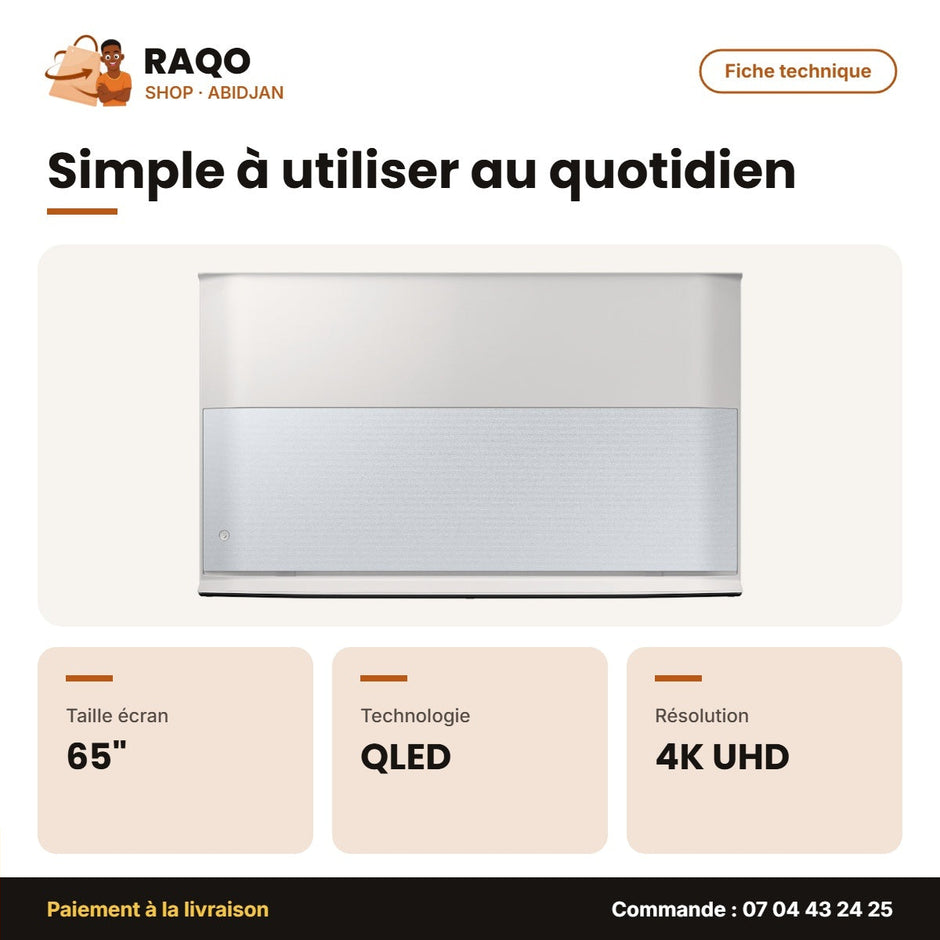 The Serif 65'' QLED Samsung – Smart – 4K UHD – 4 HDMI | QA65LS01BAUXGH