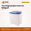 Machine à Laver 13kg Nasco – Twin Tub – Semi-Auto. – Séchage Express | NASTT-B130FL