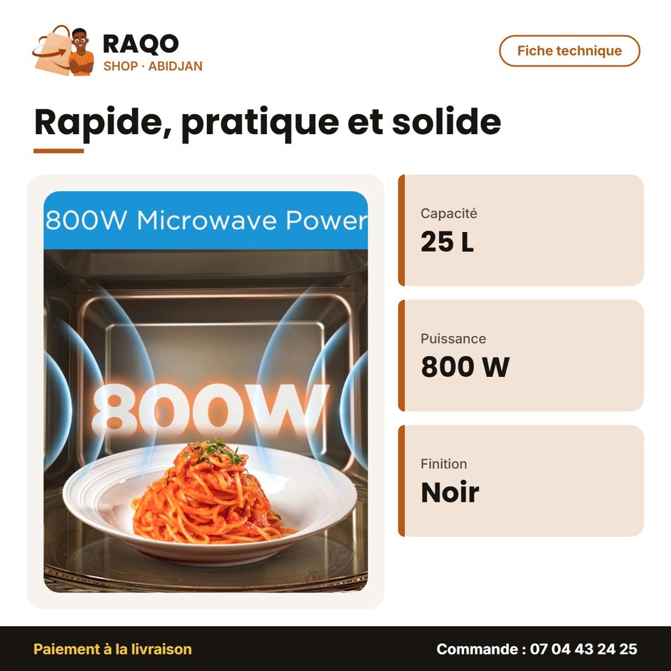Four à Micro-Onde Midea – 25L – 800W – Noir | MM8P022KG-B