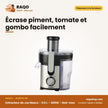 Extracteur de Jus Nasco – 0.6 L – 400W – Noir-Inox | JE3001A-GS