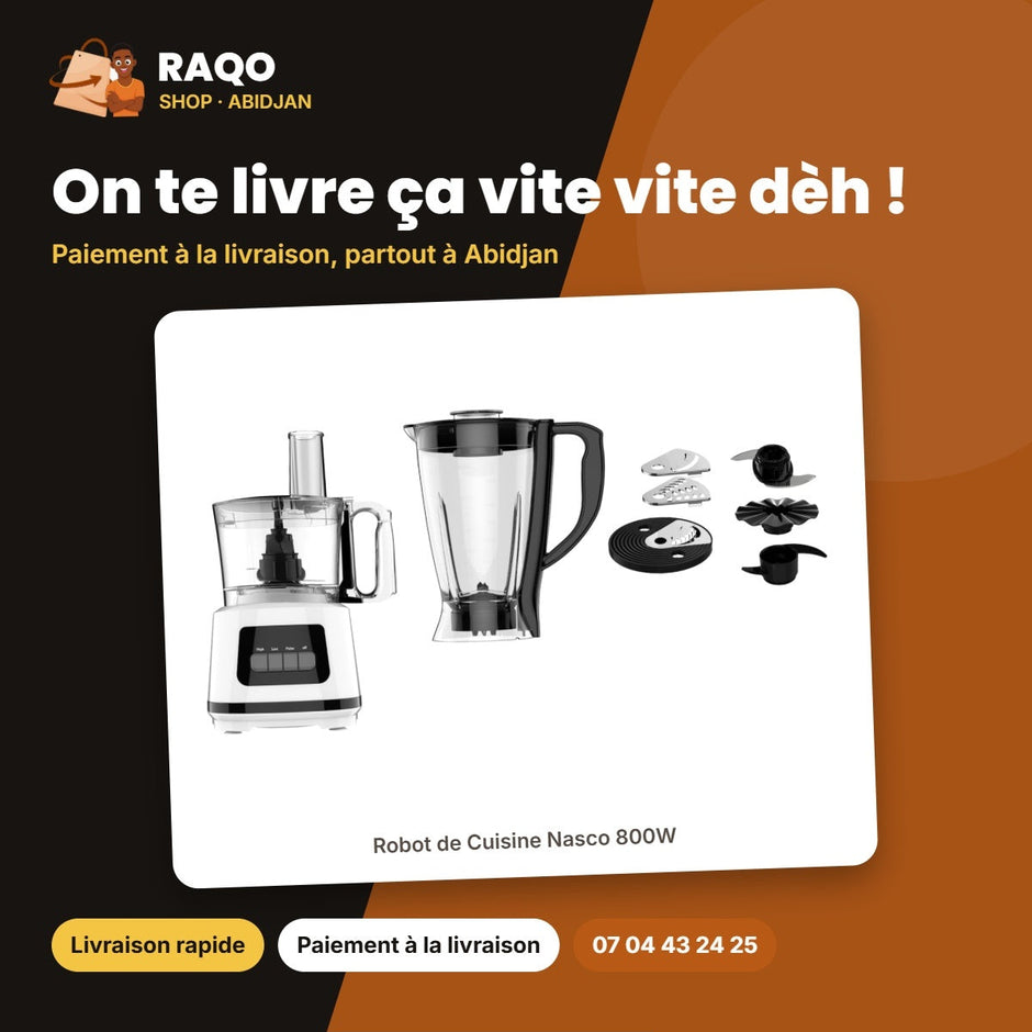 Robot de Cuisine Nasco 800W | FP9076E-CB