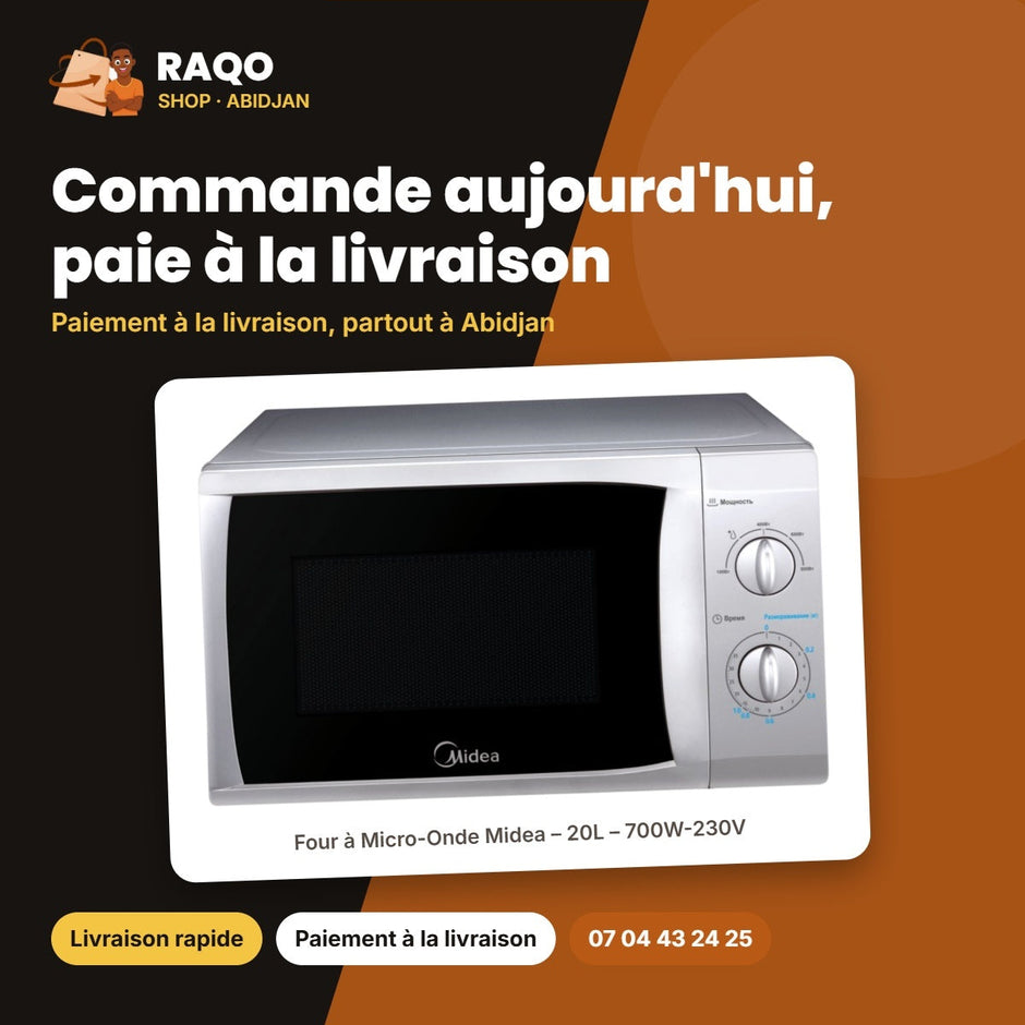 Four à Micro-Onde Midea – 20L – 700W-230V – 5 Power Levels | MM720CFB-S