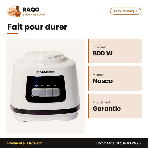 Robot de Cuisine Nasco 800W | FP9076E-CB