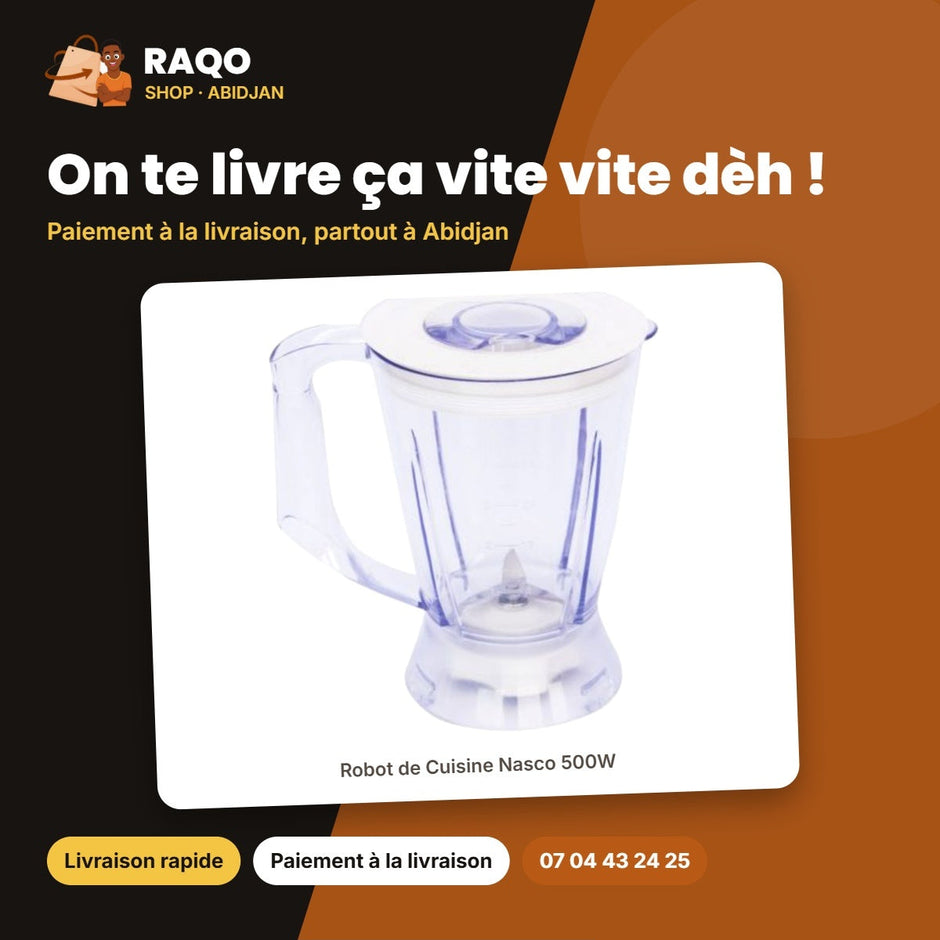 Robot de Cuisine Nasco 500W – Hache-Tranche-Dechiquette - 2PCS | FP9026KE-CB
