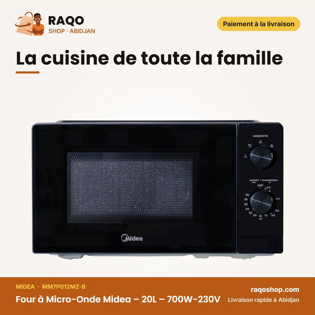 Four à Micro-Onde Midea – 20L – 700W-230V – 5POWER Level | MM7P012MZ-B