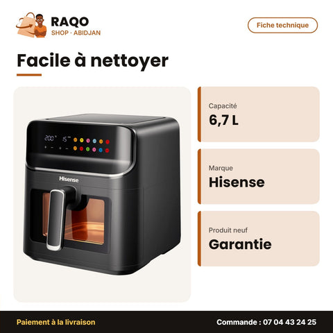 Friteuse à Air Hisense – 6.7L Net – Digital – Hot Air Circulation | H06AFBS2S3