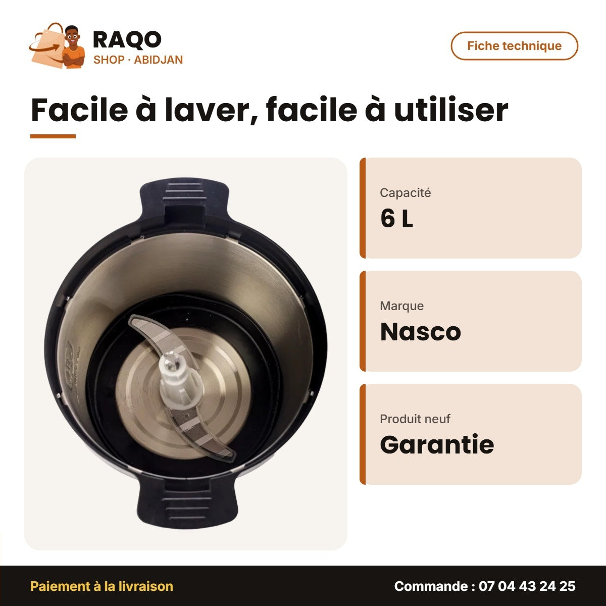 Hachoir à Viande Électrique Nasco – À Double Vitesse – 6L | AG-3251-6L