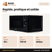 Four à Micro-Onde Midea – 20L – 700W-230V – 5POWER Level | MM7P012MZ-B