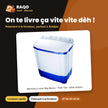 Machine à Laver 6kg Nasco – Twin Tub – Semi-Autom. – Séchage Express | NASTT-B60FL