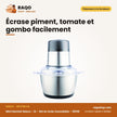 Mini Hachoir Nasco – 2L – Bol en Acier Inoxydable – 300W | MC373B-GS