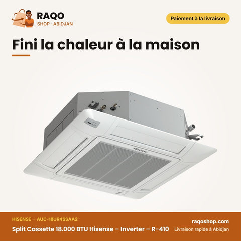 Split Cassette 18.000 BTU Hisense – Inverter – R-410 – Façade Blanche | AUC-18UR4SSAA2