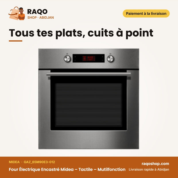 Four Électrique Encastré Midea – Tactile – Mutilfonction – Inox-Noir | GAZ_65M90E3-012