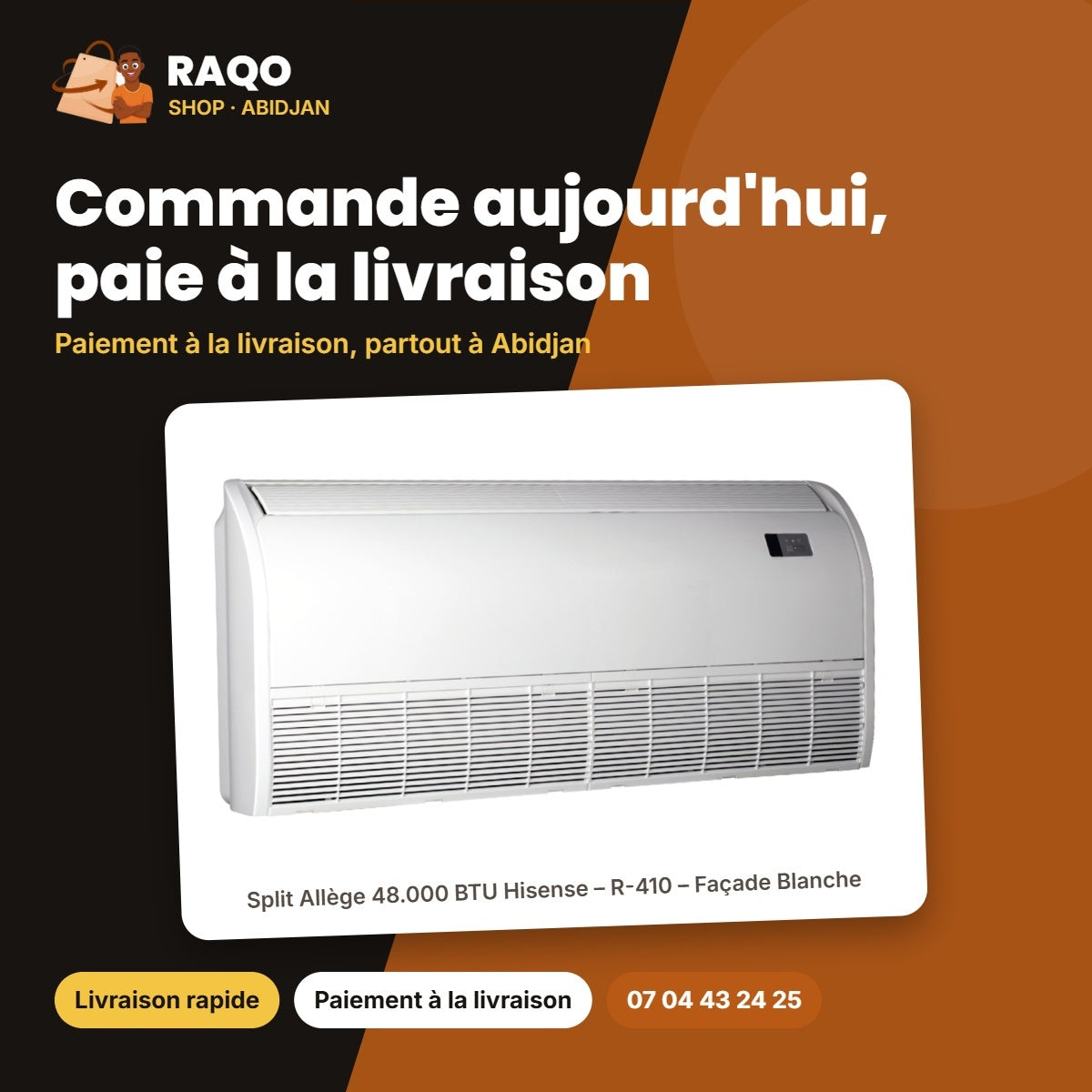 Split Allège 48.000 BTU Hisense – R-410 – Façade Blanche | AUV-48HR6SEC1
