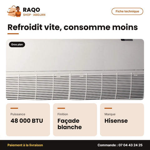 Split Allège 48.000 BTU Hisense – R-410 – Façade Blanche | AUV-48HR6SEC1