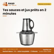 Hachoir Nasco – 3 L – Acier Inoxydable – 3 Vitesses | NAS-CH040-3L-TMT