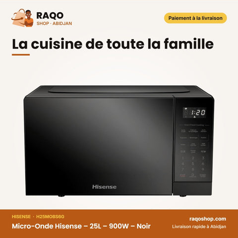 Micro-Onde Hisense – 25L – 900W – Noir | H25MOBS6G