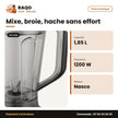 Mixeur Nasco – 1.85L – 1200W – Corps en Plastique | BL9011-CB