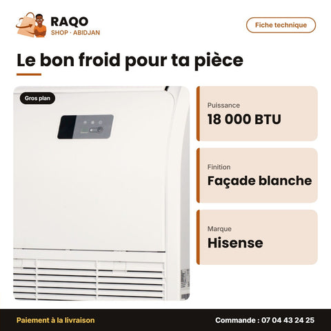 Split Allège 18.000 BTU Hisense – R-410 – Façade Blanche | AUV-18HR4SSA1