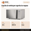 Micro-Onde Hisense – 26 L – 800W – Inox Miroir | H26MOS5H