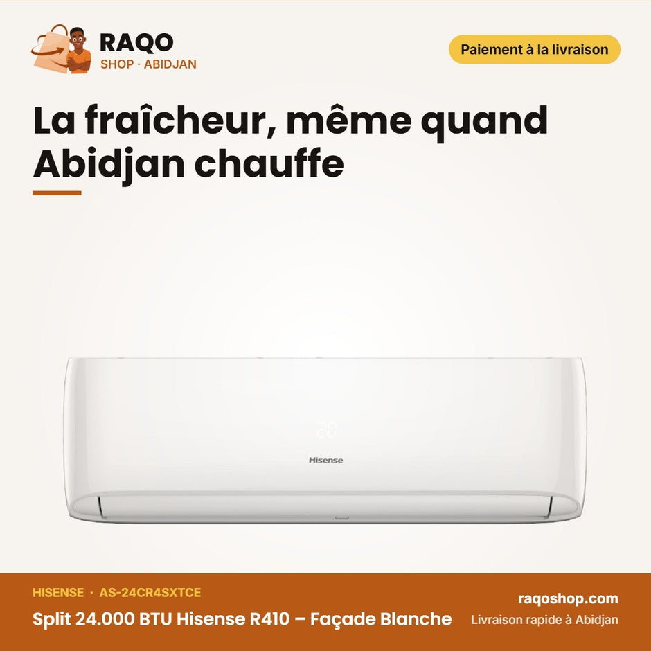 Split 24.000 BTU Hisense R410 – Façade Blanche | AS-24CR4SXTCE
