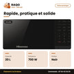 Micro-Onde Hisense – 20 L – 700W – Noir | H20MOBS6