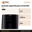 Friteuse à Air Philips 1400W 4.1 Litres – 90% Less Fat Noir | HD9200/90