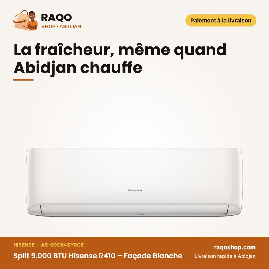 Split 9.000 BTU Hisense R410 – Façade Blanche | AS-09CR4SYRCE