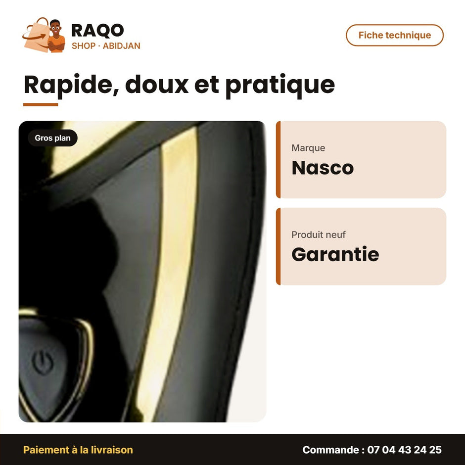 Rasoir Homme Rotatif Rechargeable Nasco | NA-8608