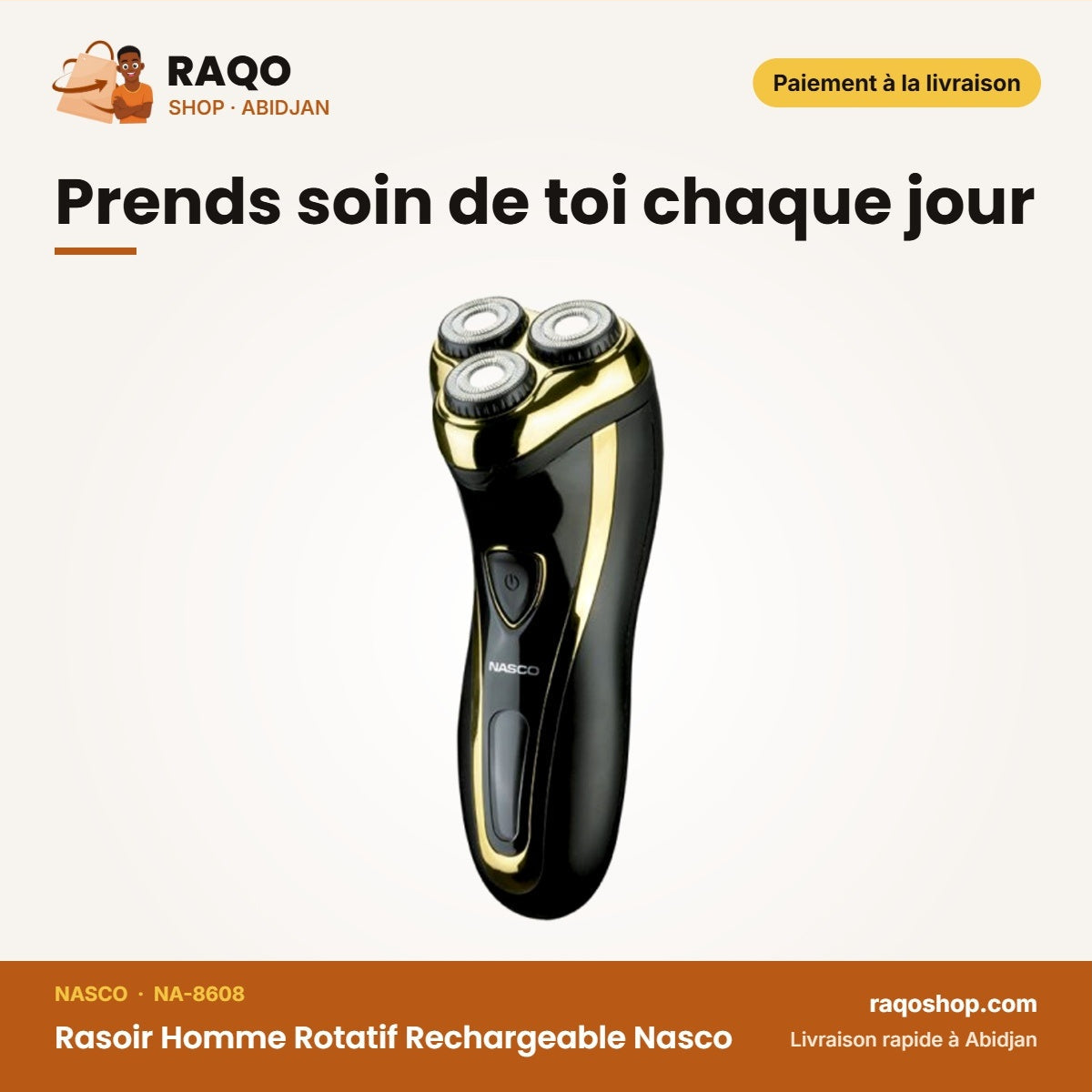 Rasoir Homme Rotatif Rechargeable Nasco | NA-8608
