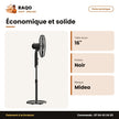 Ventilateur à Pied Midea – 16'' – Forme en Pétales de 7 Hélices – Couleur Noir | FS40-23MT