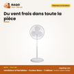 Ventilateur à Pied Midea – Couleur Blanc – 3 Hélices – 3 Vitesses | FS40-19M