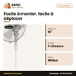 Ventilateur à Pied Midea – 16'' – 3 Vitesses – 3 Hélices | FS40-21M