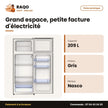 Réfrigérateur Nasco – 2 Portes – 209L Net – Gris | SNASF2-275