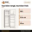 Réfrigérateur 2 Portes Nasco 168L – Silver – Avec Clé – Condenseur Externe | KNASF2-340S