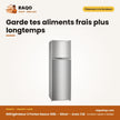Réfrigérateur 2 Portes Nasco 168L – Silver – Avec Clé – Condenseur Externe | KNASF2-340S