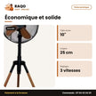 Ventilateur Nasco 10'' Trepied(haut. 25cm) – 3 Vitesses – 4 Hélices | VENT_FD-25MC