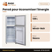 Réfrigérateur Double Porte Nasco – 138L (90LT+48LT) – Miroir-Noir | NASF2-238FL-GD