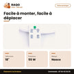 Ventilateur à Pied Nasco 18'' – Avec Télécommande – 55W – 5 Hélices | FS45-93R