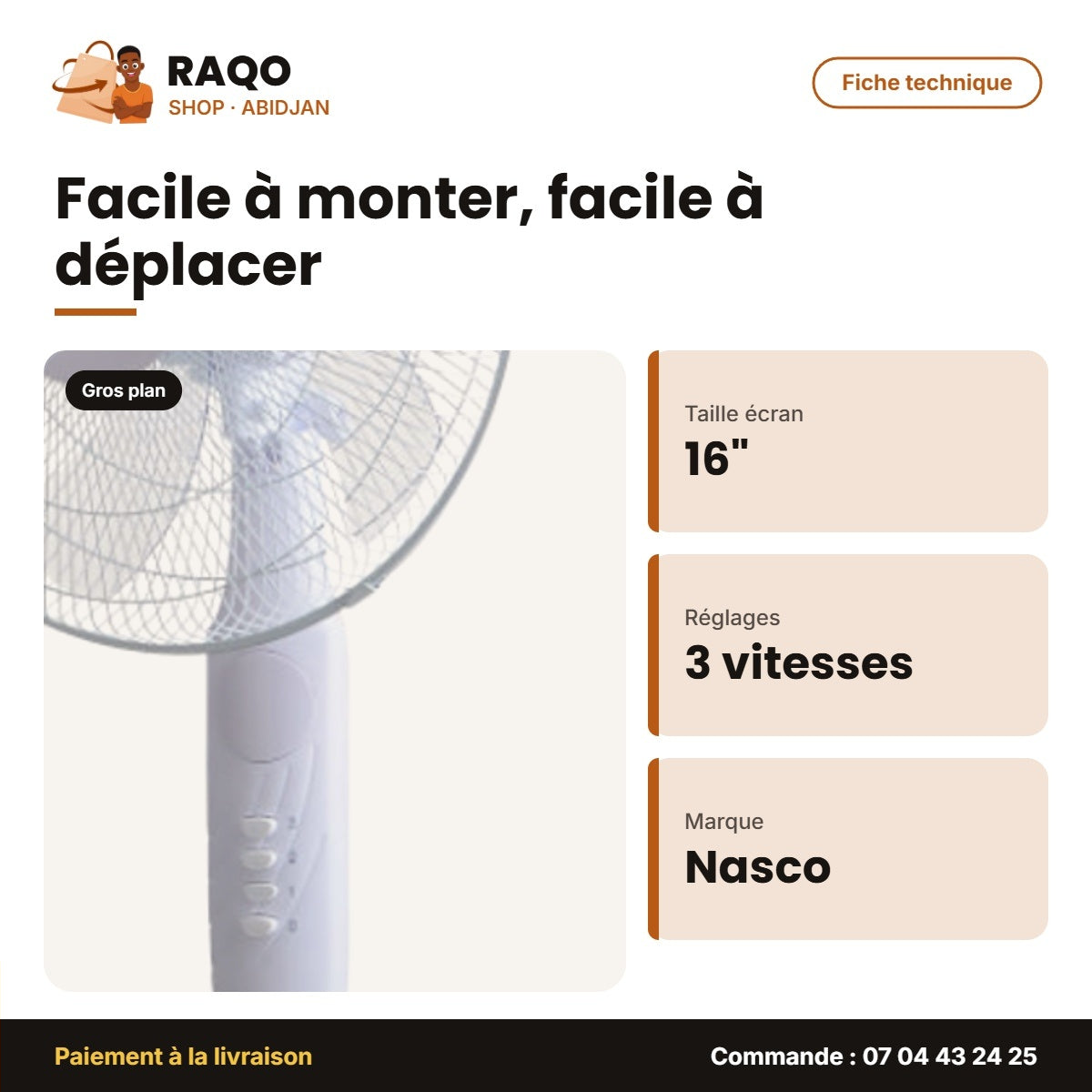Ventilateur à Pied Nasco 16