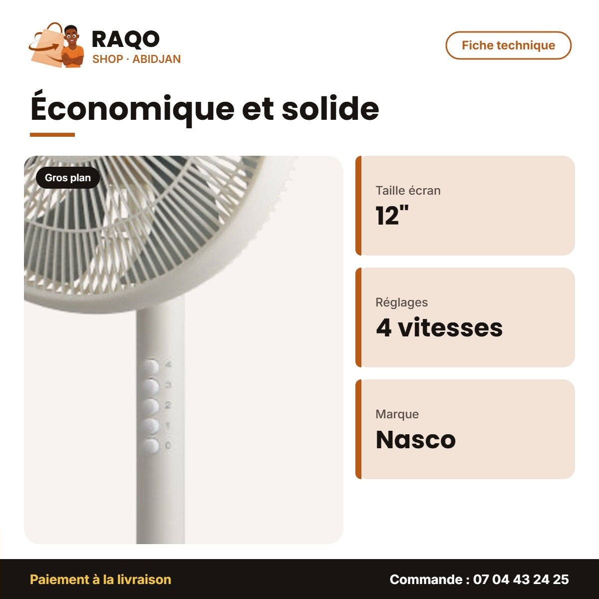 Ventilateur à Pied Nasco 12