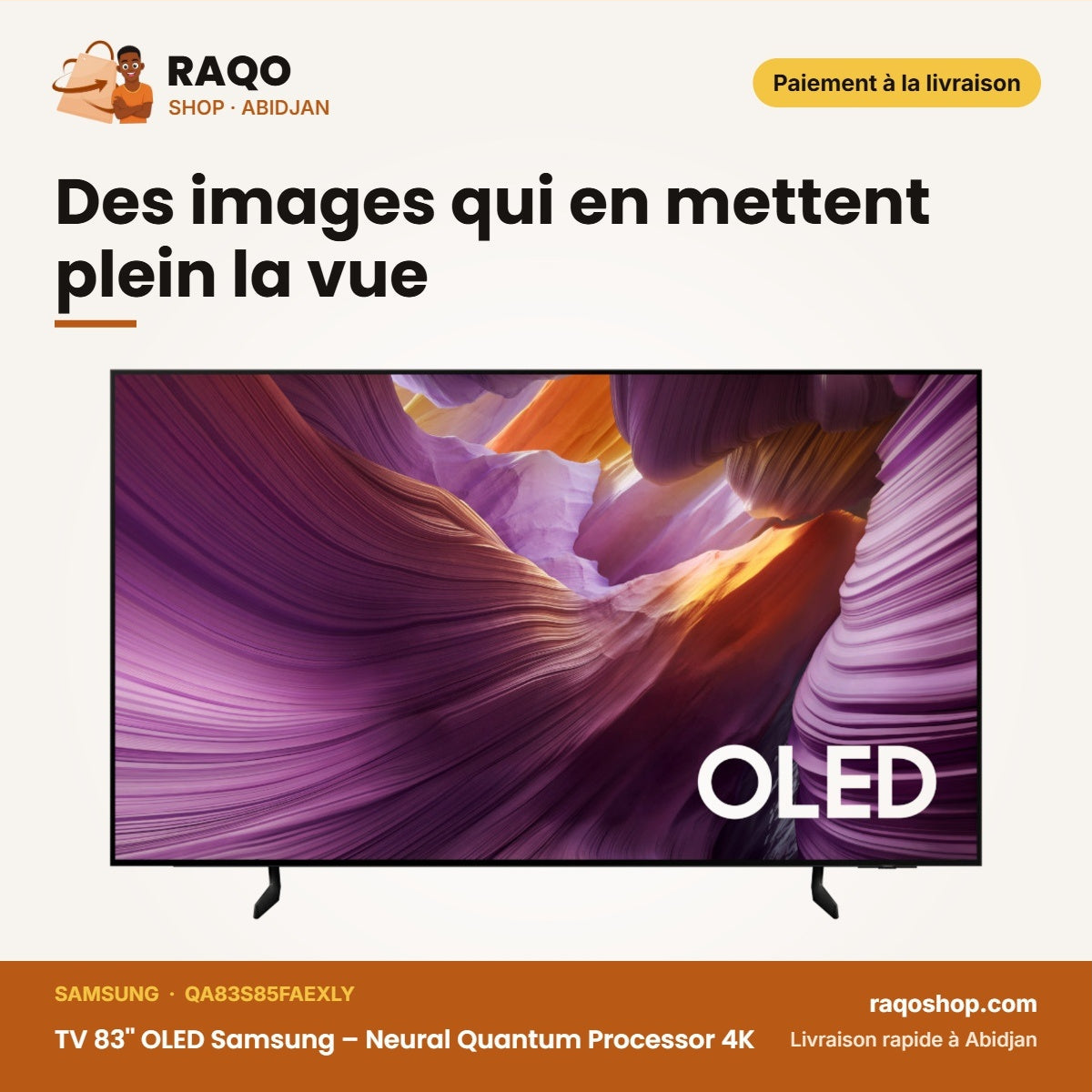 TV 83'' OLED Samsung – Neural Quantum Processor 4K – Smart TV – 209cm | QA83S85FAEXLY