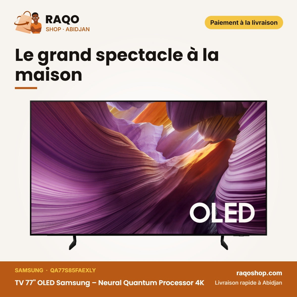 TV 77'' OLED Samsung – Neural Quantum Processor 4K – Smart TV – 194cm | QA77S85FAEXLY