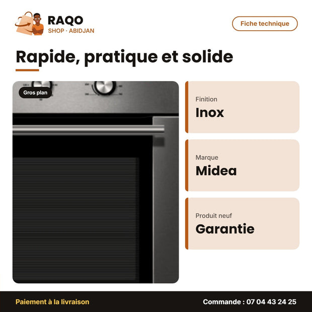 Four Électrique Encastré Midea – Mécanique – Mutilfonction – Inox | GAZ_65M80M1-012