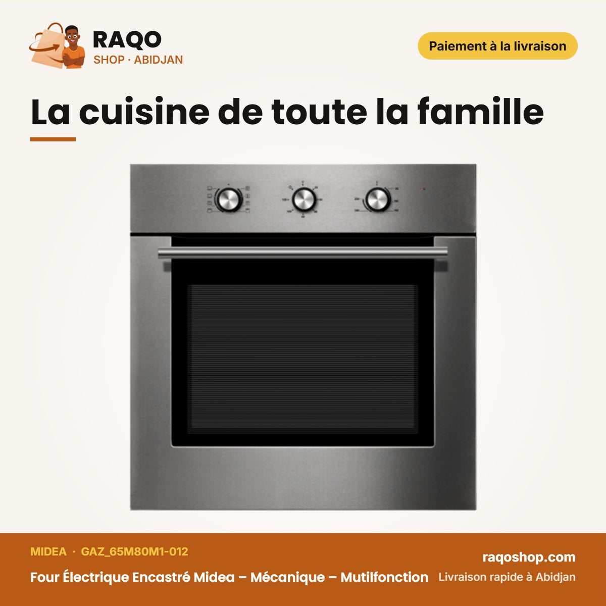 Four Électrique Encastré Midea – Mécanique – Mutilfonction – Inox | GAZ_65M80M1-012
