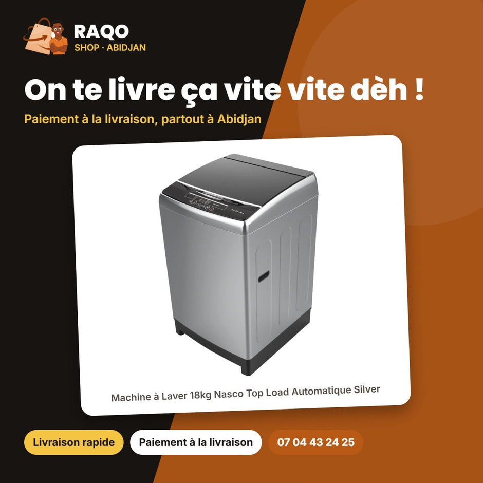 Machine à Laver 18kg Nasco Top Load Automatique Silver – Affichage Numerique | SNASTL-18KG-G