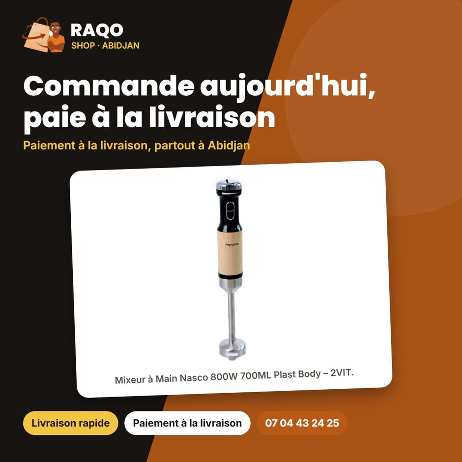 Mixeur à Main Nasco 800W 700ML Plast Body – 2VIT. – Kit D'accessoir 8P | MIXER_HB6020KD-CE