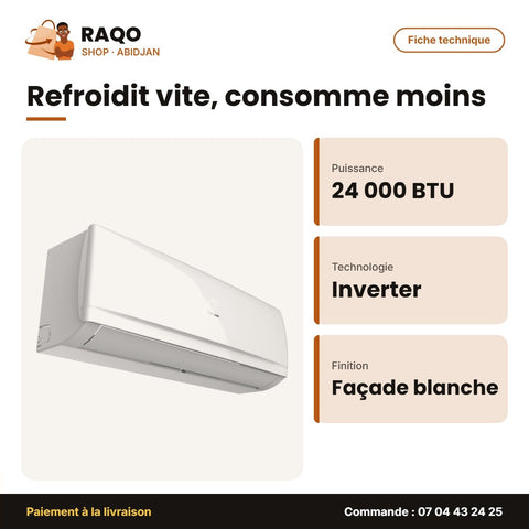 Split 24.000 BTU Inverter Hisense R410 – Façade Blanche | AS-24TR4SBBDB